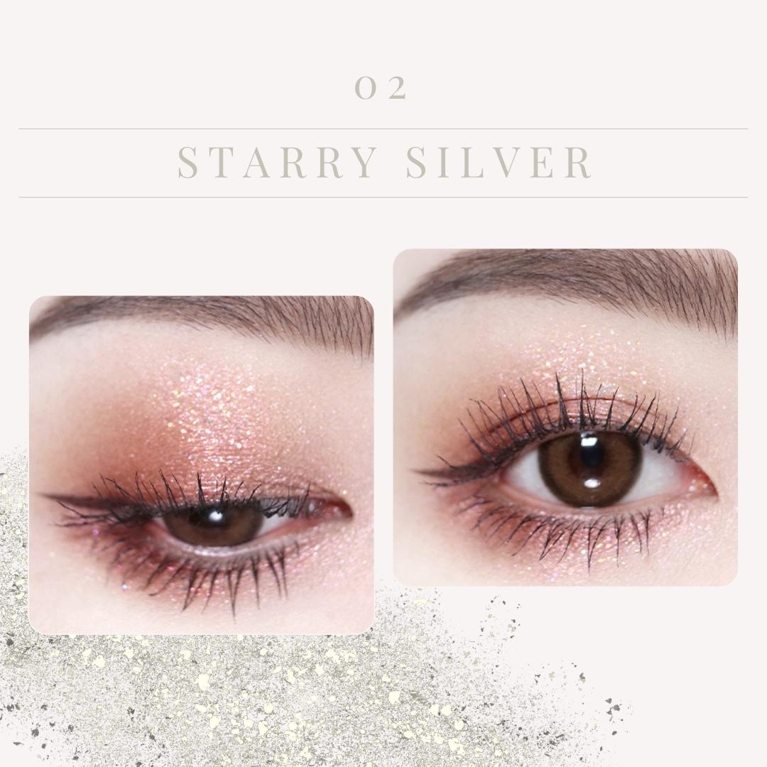 Shero High Impact Glitter Liquid Eyeshadow 02 Starry Silver