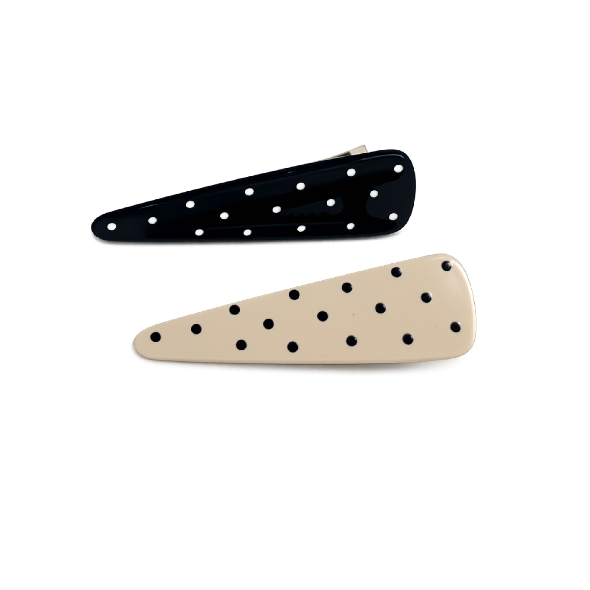 AHC-0344 RETRO POLKADOT HAIR BARRETTE 7CM