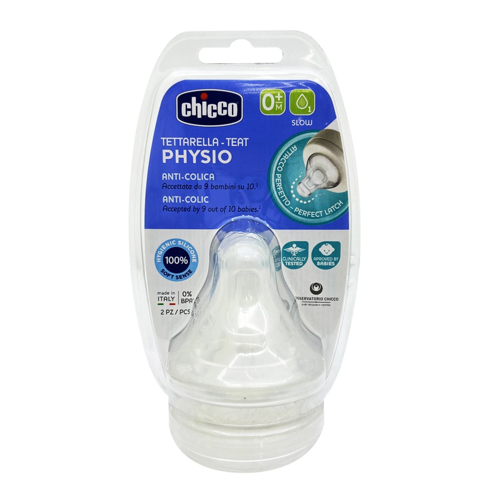 Chicco Physio Silicone Teats 2pcs 0M+ (Slow Flow) image