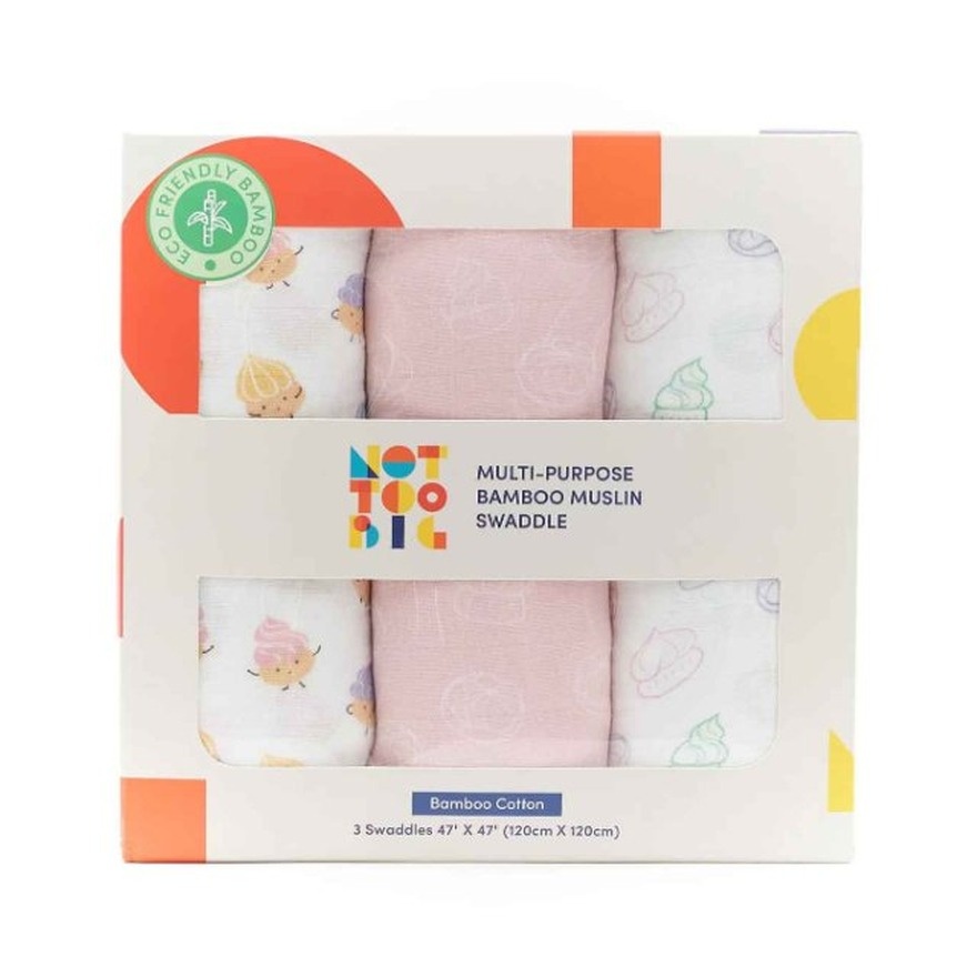 Not Too Big Muslin Swaddle 3pk Bamboo Iced Gem image