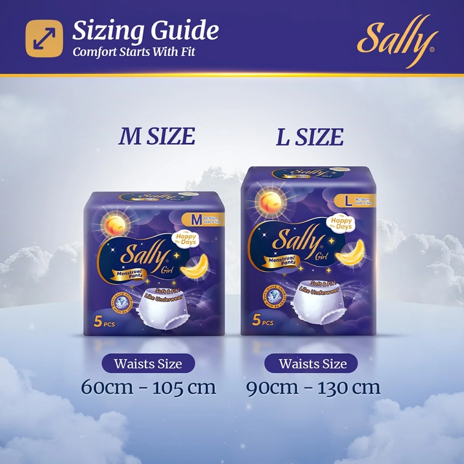 Sally Girl Menstrual Pants - L size ( 90cm - 130cm ) image