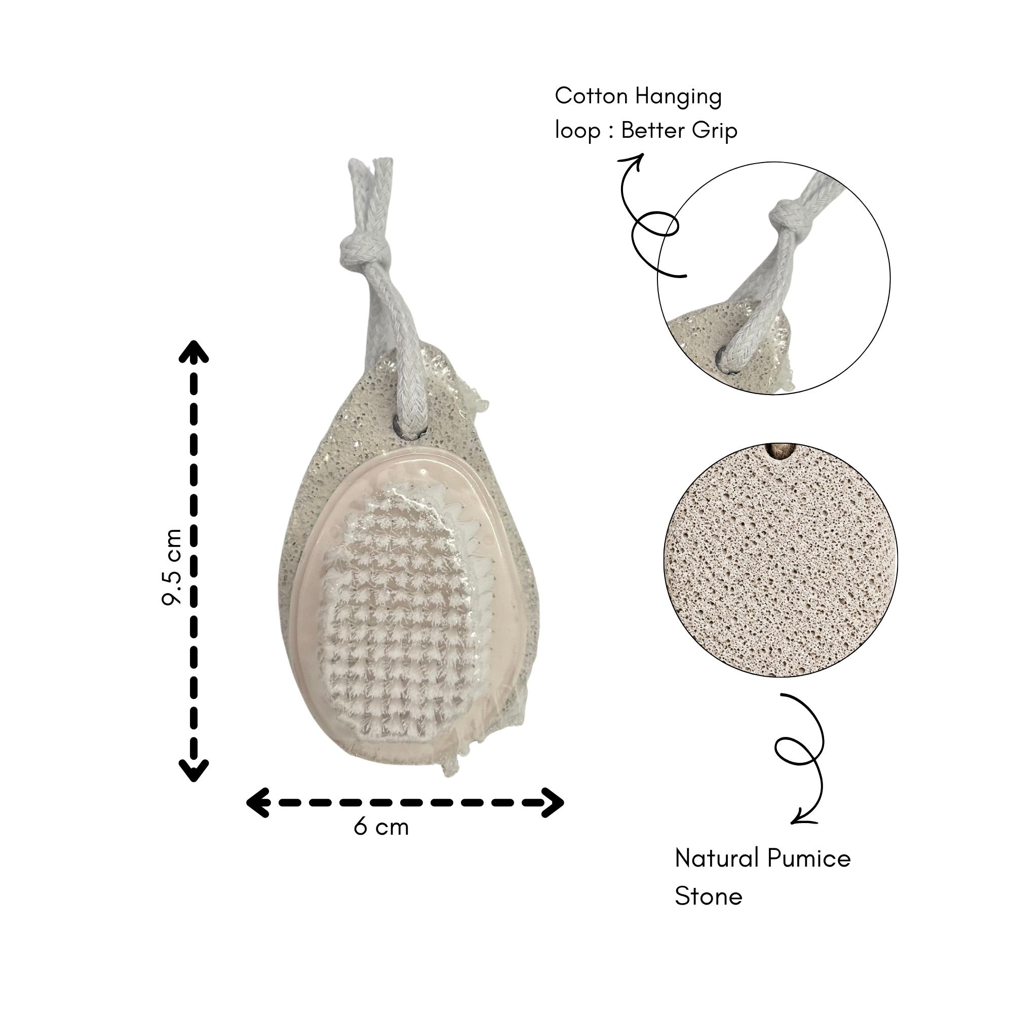 #SD34 2 IN 1 PUMICE STONE FOOT BRUSH OVAL SHAPE SIZE: 9.5CM x 6CM image