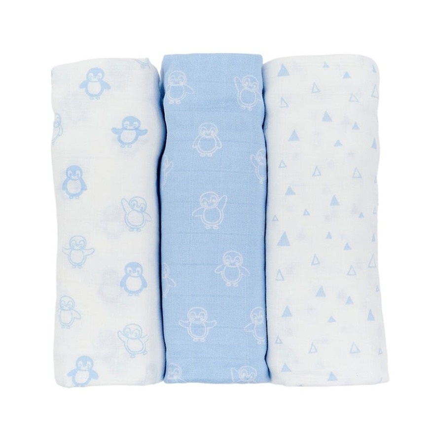 Not Too Big Muslin Swaddle 3pk Bamboo Essential Penguin image