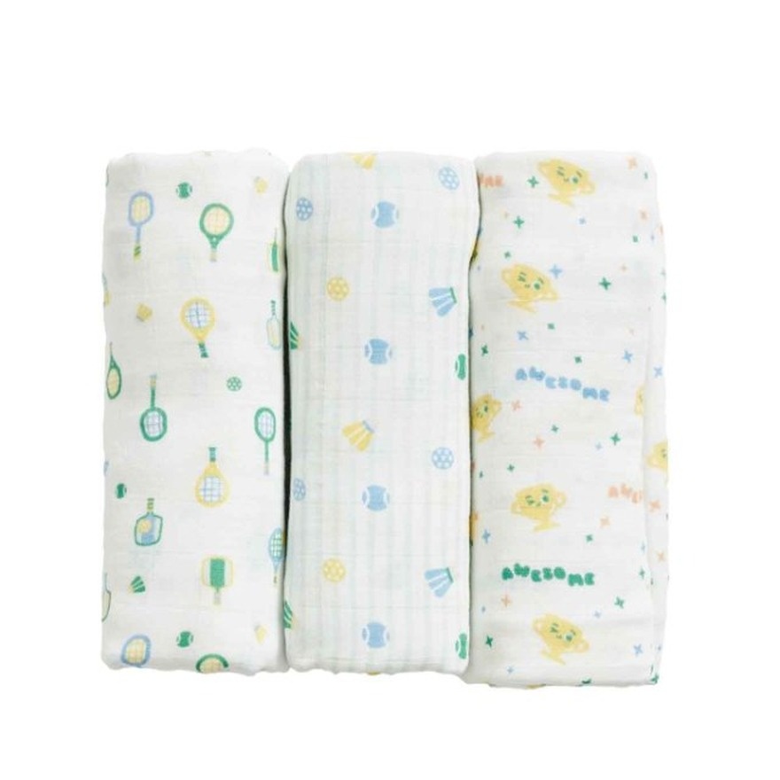 Not Too Big Muslin Swaddle 3pk Bamboo Racket Club image