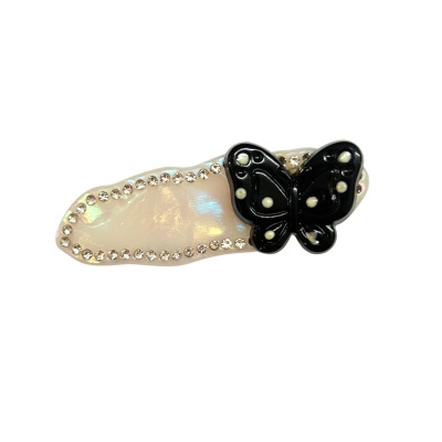EVA & EVE #0379 RHINESTONE BUTTERFLY SNAP HAIR CLIP 6.5CM