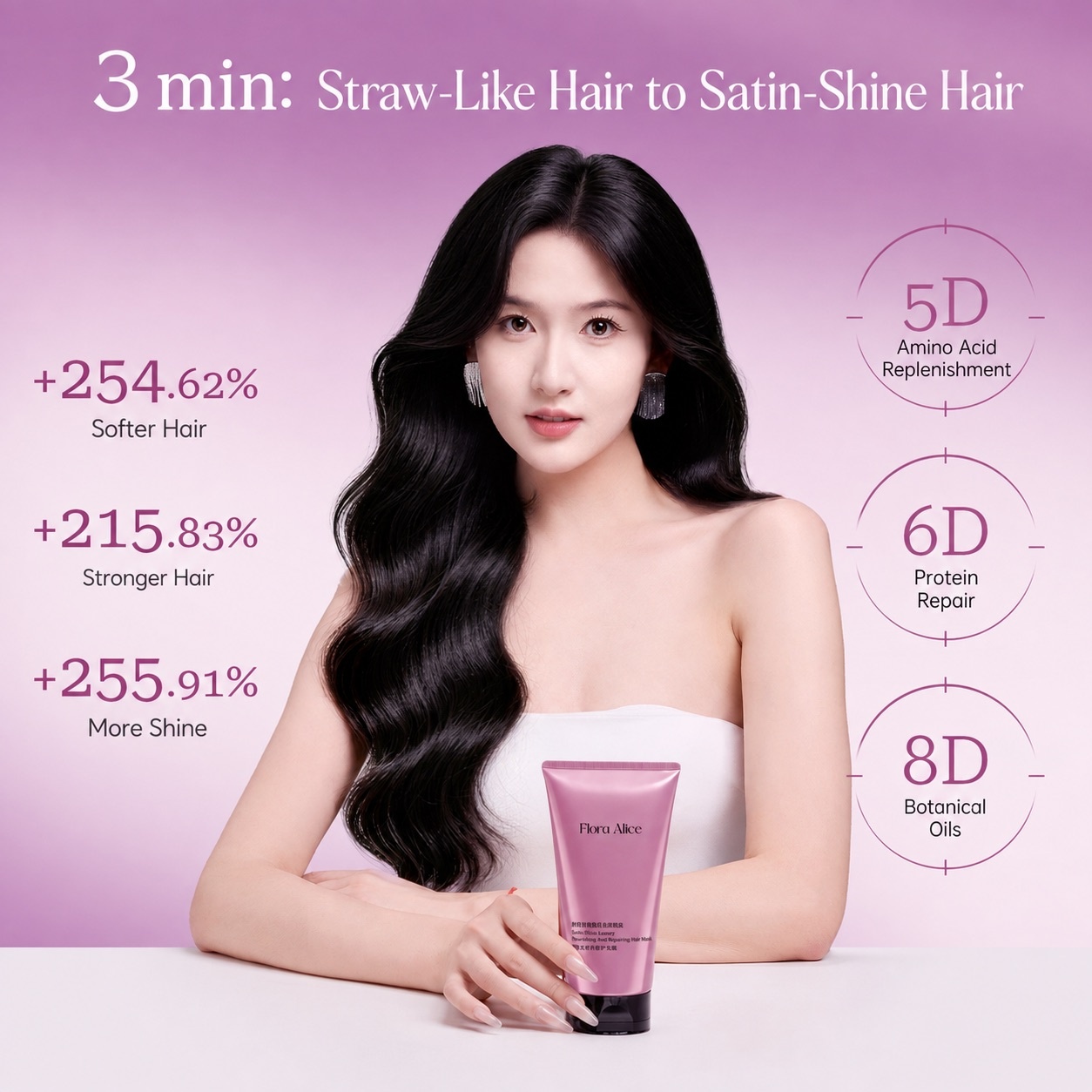 [ FLORA ALICE ] Satin Shine Luxury Nourishing And Repairing Hair Mask 250ml image