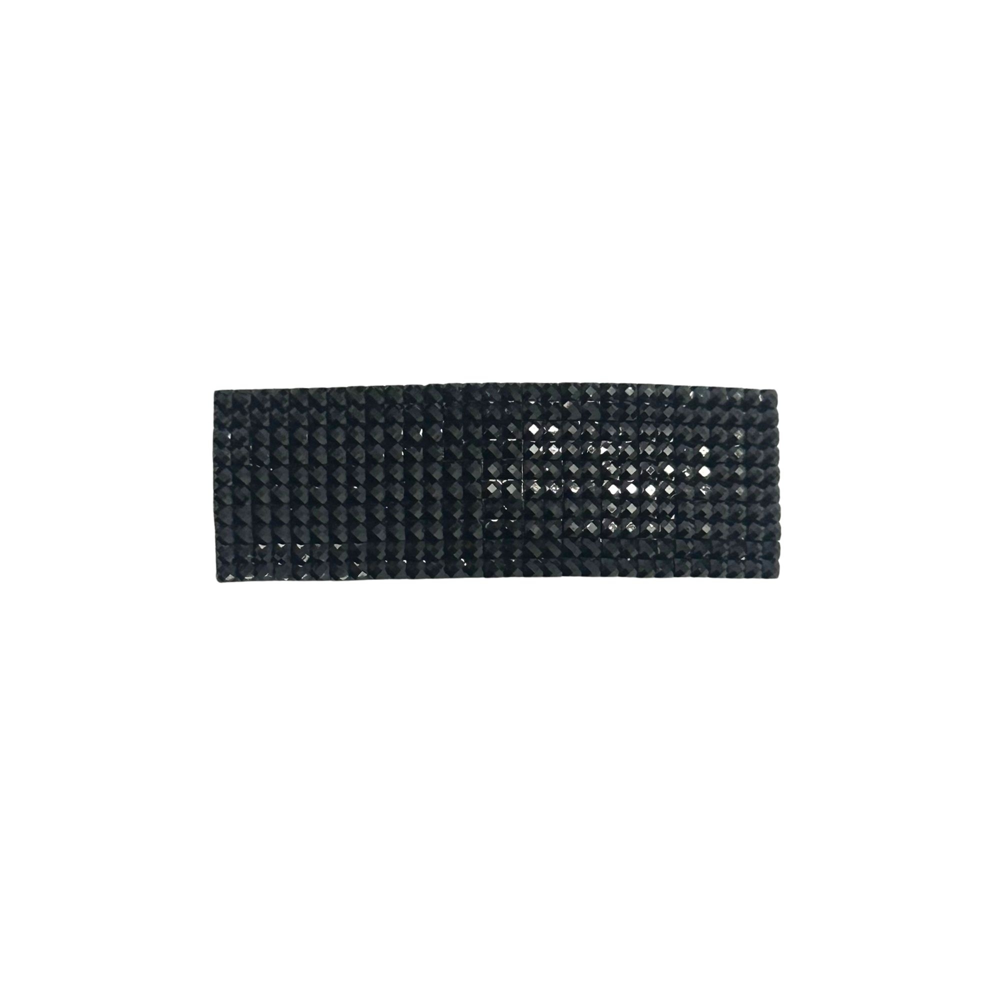 #0325 BLACK CRYSTAL RECTANGLE HAIR CLIP 6CM image