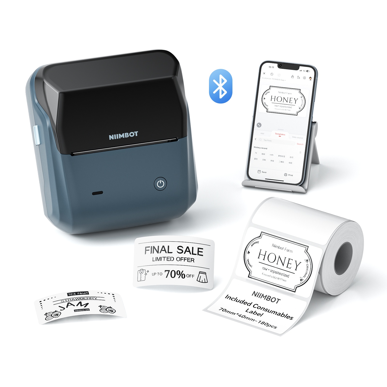 NIIMBOT B31 Portable 3-Inch Bluetooth Thermal Label Printer