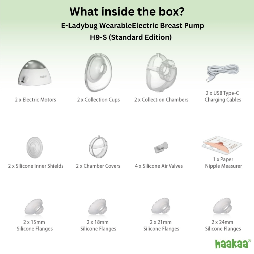 Haakaa 2pcs E-Ladybug Wearable Electric Breast Pump - Standard Edition