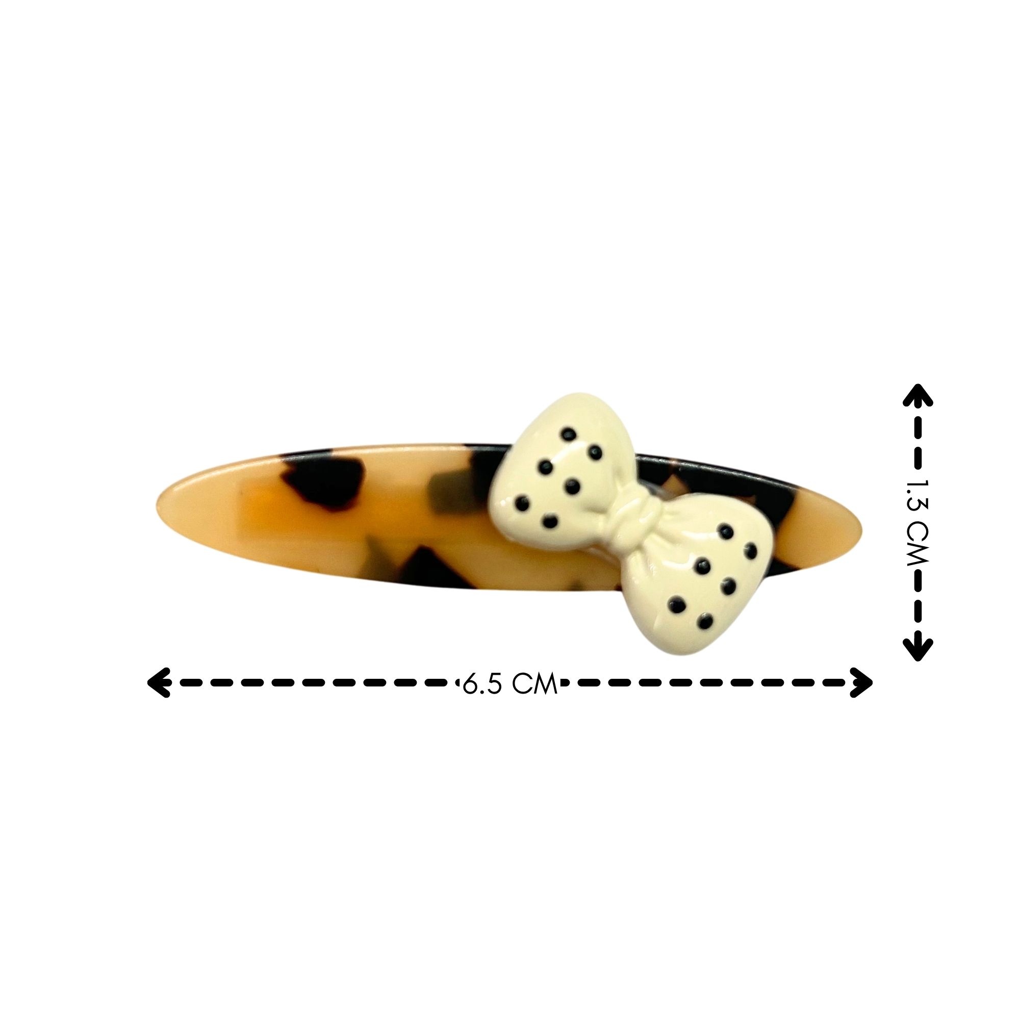 #0376 POLKADOT BOW MARBLE SNAP HAIR CLIP 1'S 6.5CM image