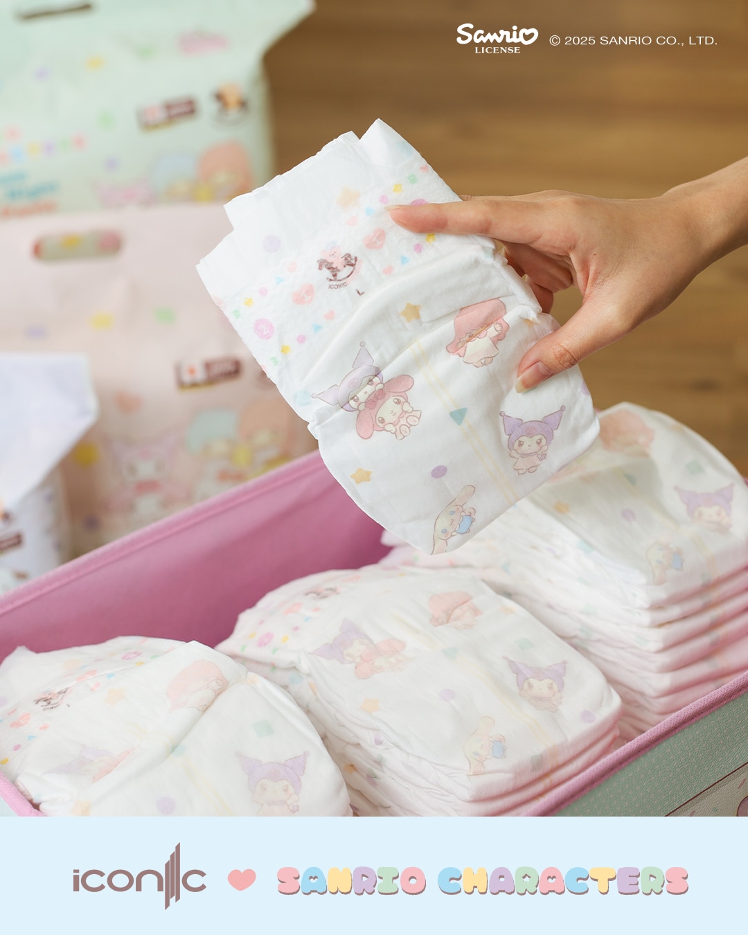 Sanrio Premium Day & Night Baby Diapers - Tape NB 112pcs