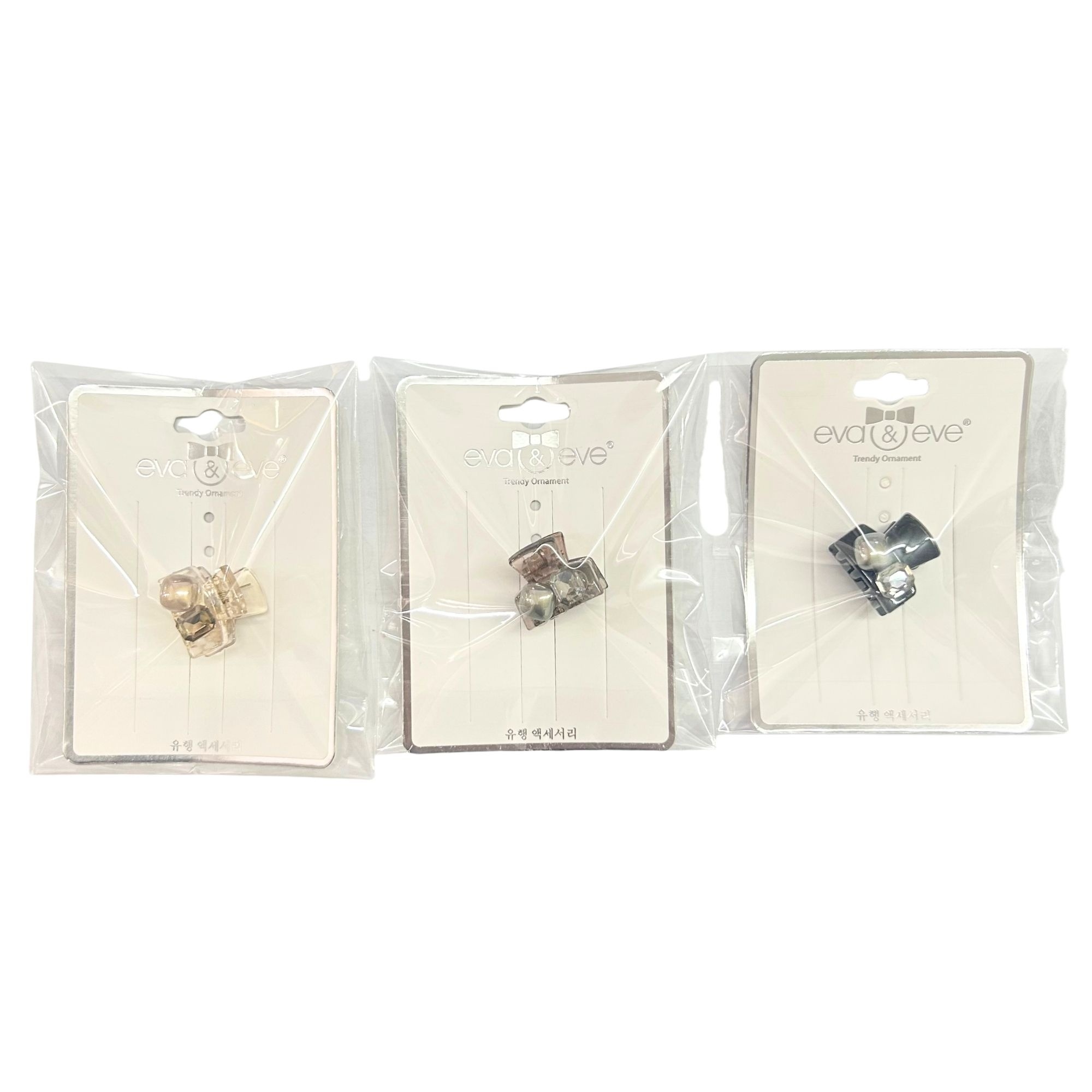 #EA0013 PEARL CRYSTAL MINI HAIR CLAW 2.5CM image