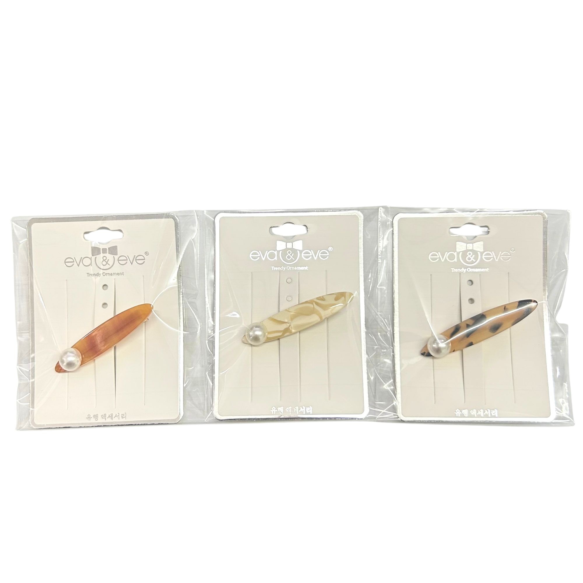 #0376 PEARL ACCENT MARBLE SNAP HAIR CLIP 1'S 6.5CM image