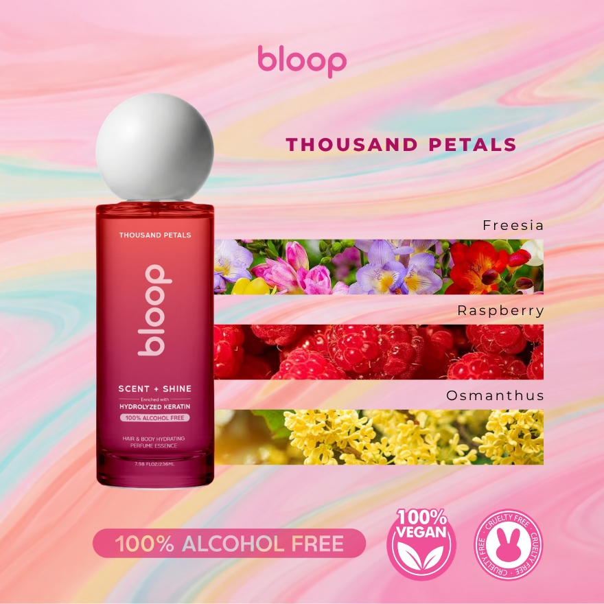 Bloop Scent & Shine Hair and Body Hydrating Perfume Essence Thousand Petals