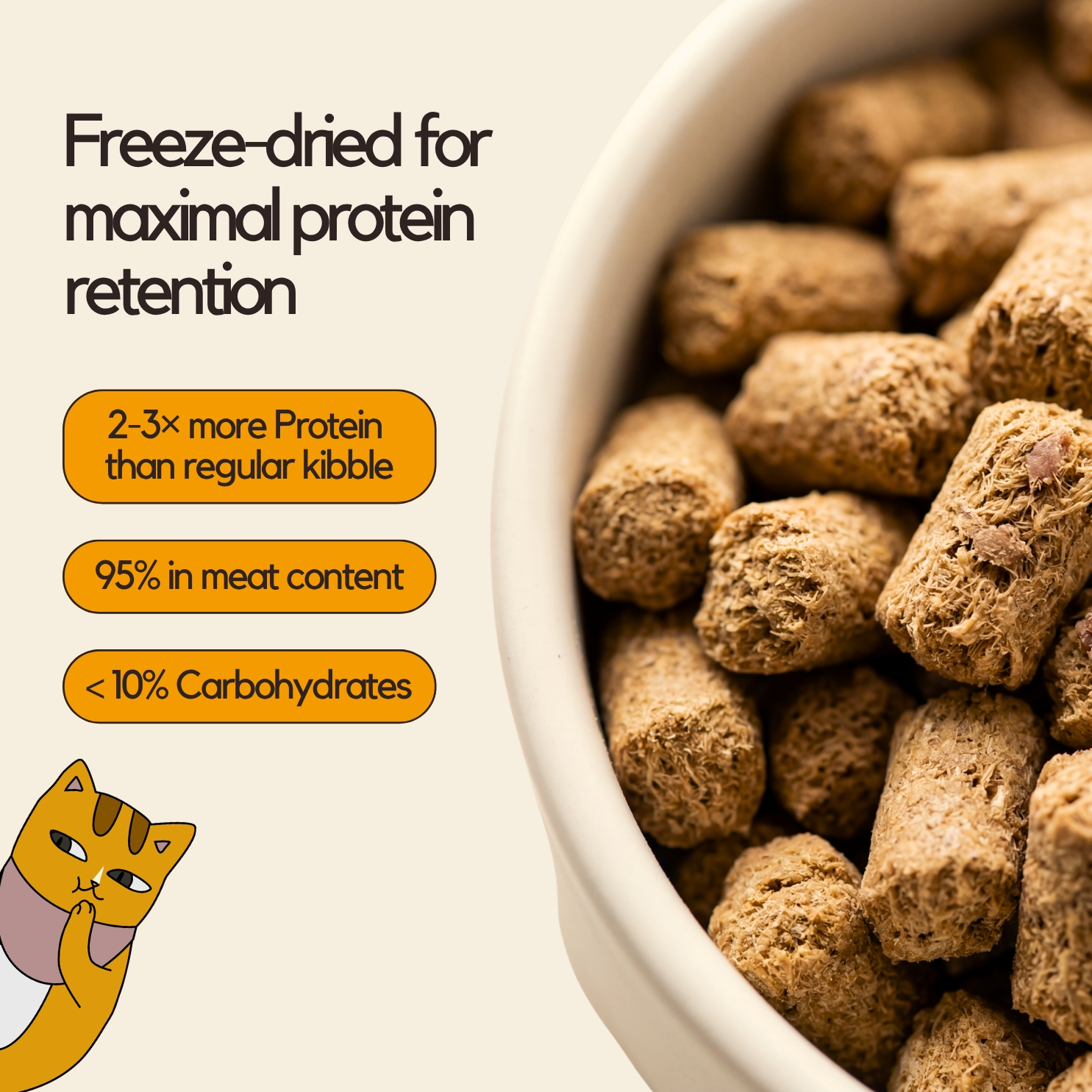 Freeze-Dried Protein Kibbles Rabbit & Chicken 250g
