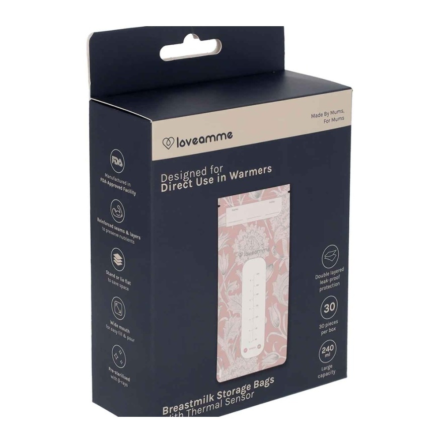 LoveAmme Breastmilk Storage Bag With Thermal Sensor 240ml 30s image