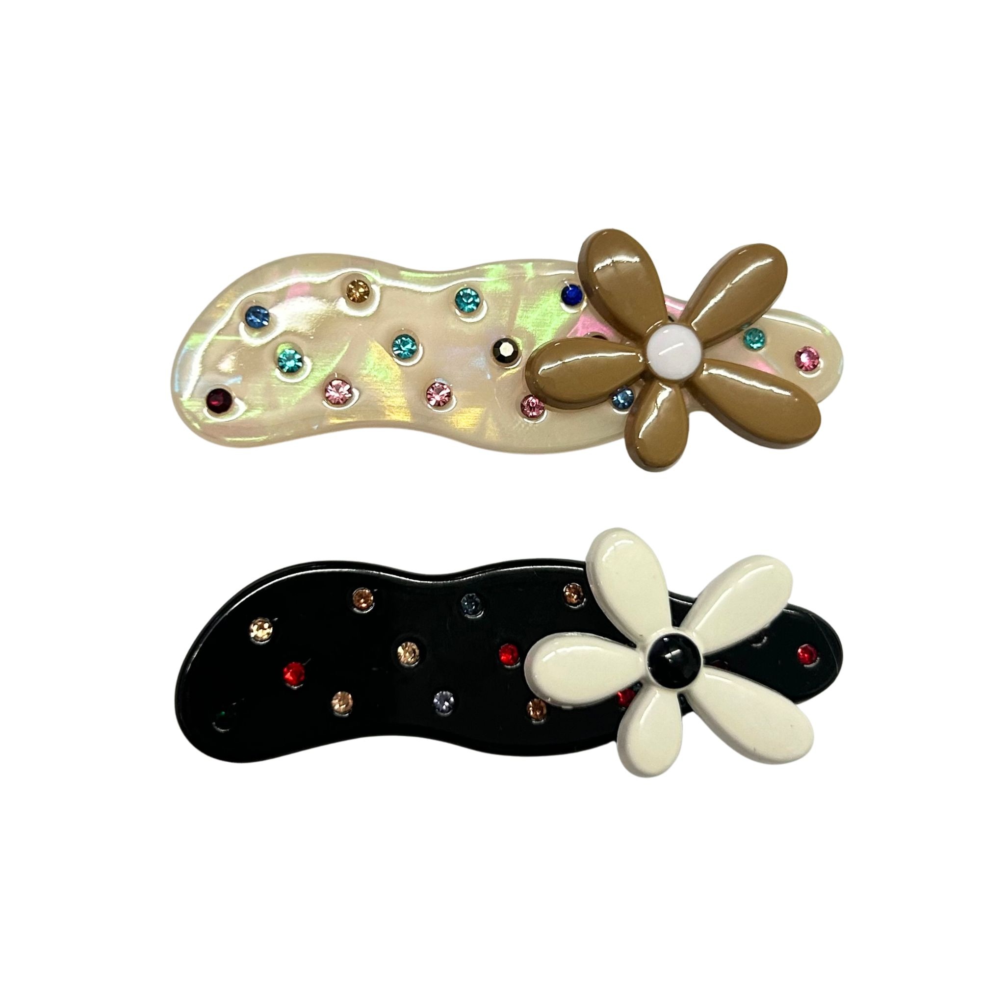 #0382 FLOWER CRYSTAL HAIR CLIP image