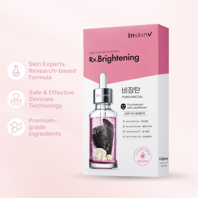 INSKINV - Rx. Brightening Puricharcoal With Cauliflower Mask 10S