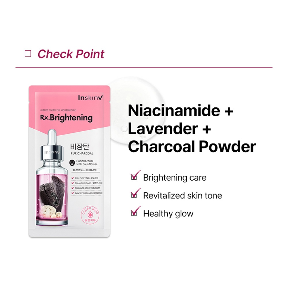 Rx. Brightening Puricharcoal With Cauliflower Mask 10S
