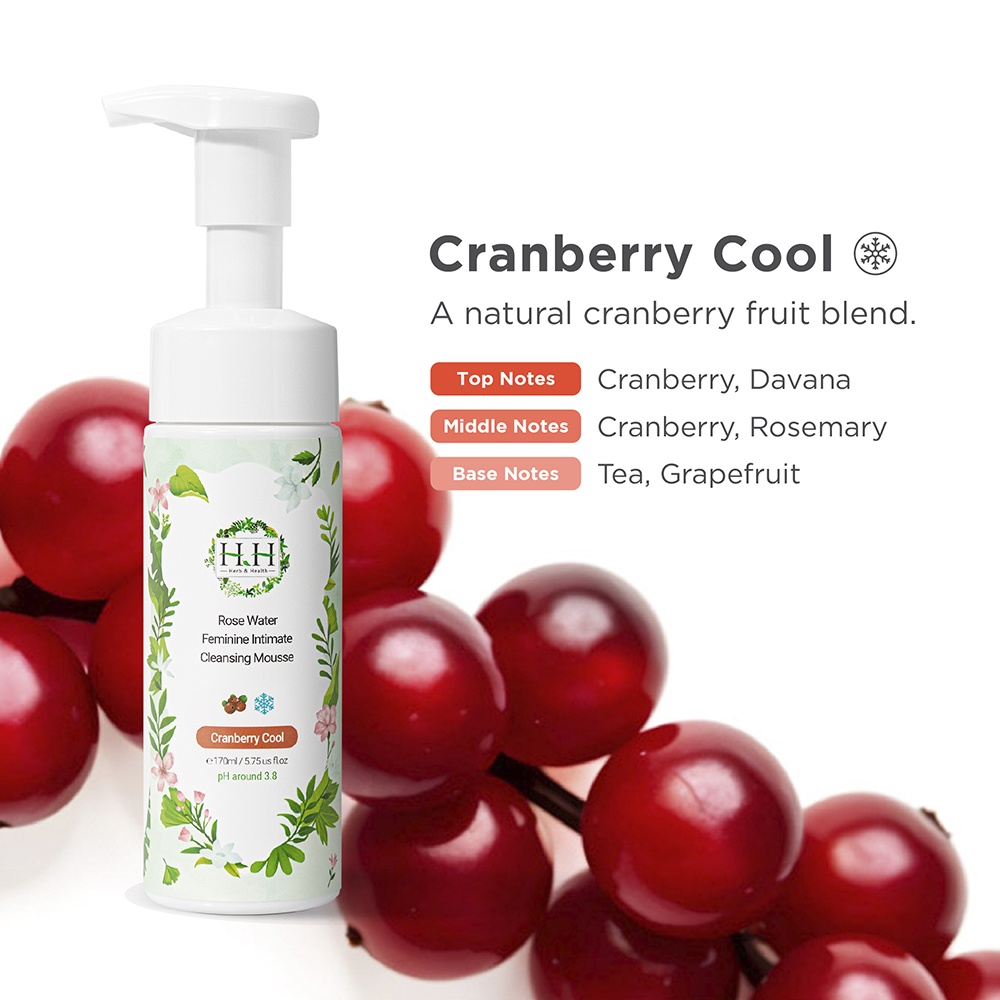 Rose Water Feminine Intimate Cleansing Mousse (Cranberry Cool) 170ML