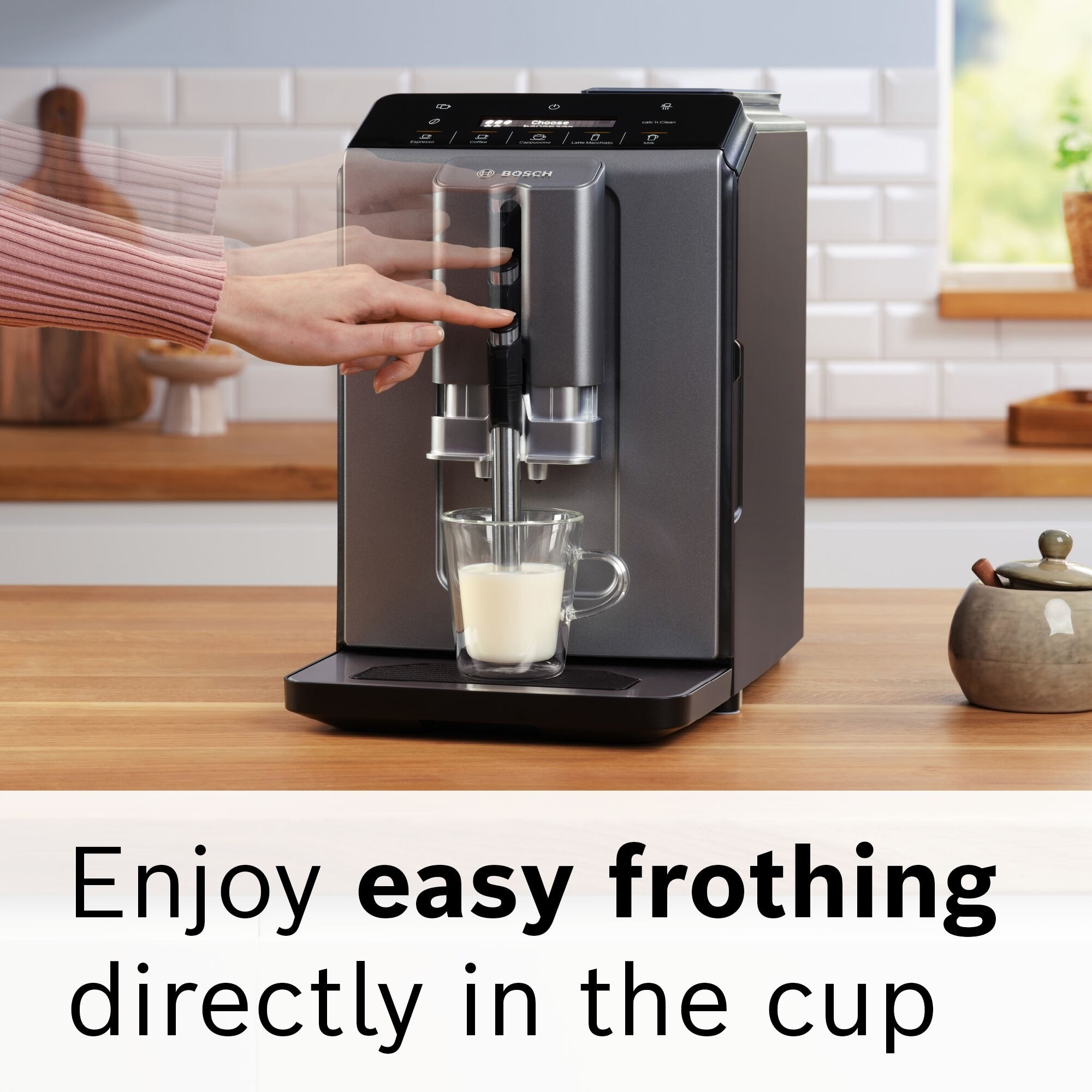 Bosch Series 2 Fully Automatic Coffee Machine VeroCafe Diamond Titanium Metallic - TIE20504