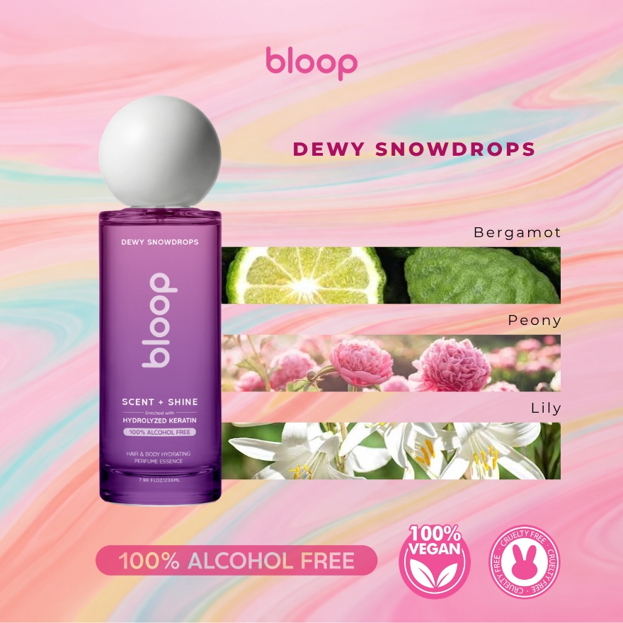 Bloop Scent & Shine Hair and Body Hydrating Perfume Essence Dewy Snowdrops