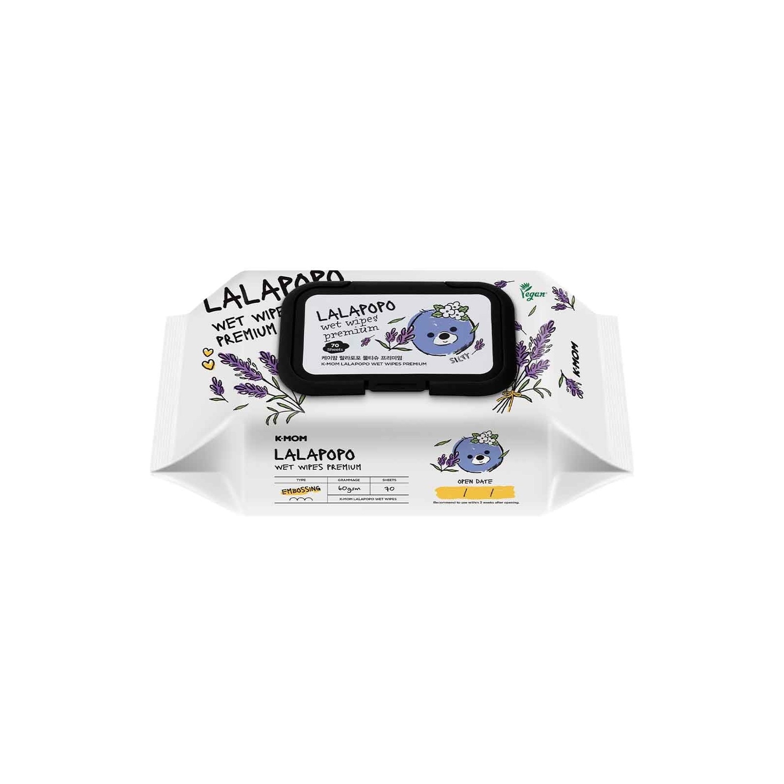 K-Mom Lalapopo Wet Wipes Premium - 70S image