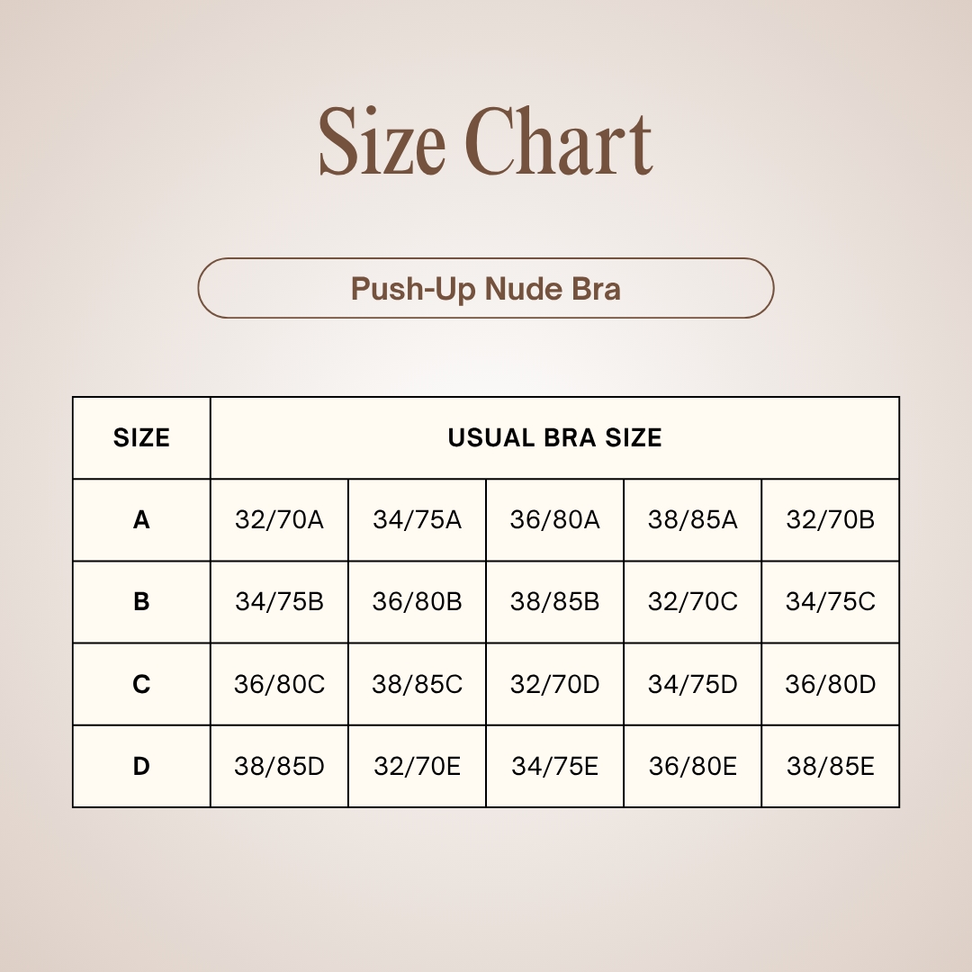 Push-Up Nude Bra - Size D/E