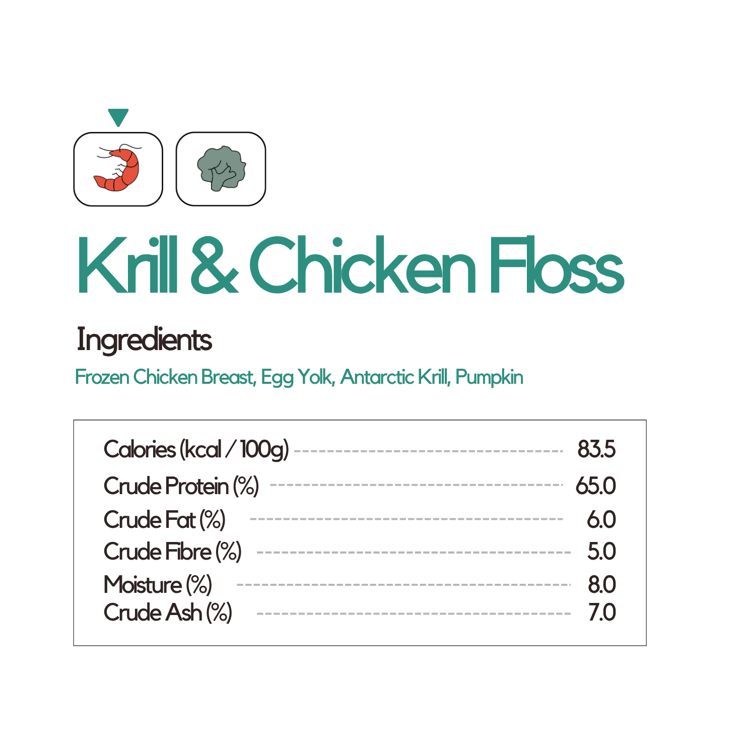 Freeze-Dried Toppers Chicken, Egg Yolk, and Krill Floss 40g