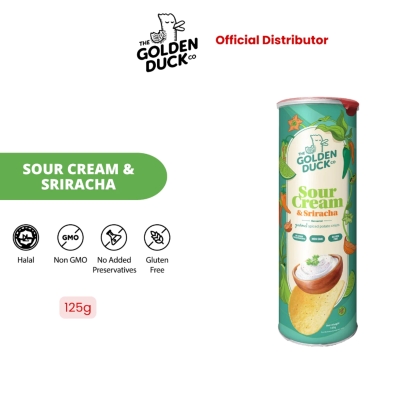 THE GOLDEN DUCK The Golden Duck Canister Crisps Sour Cream & Sriracha 125g [HALAL] image