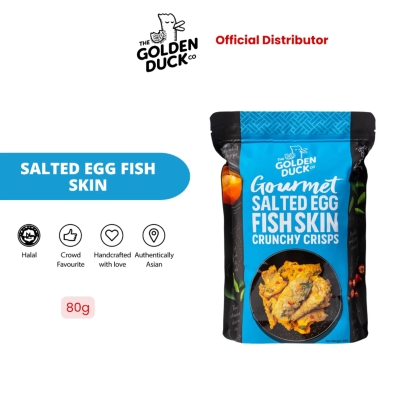 THE GOLDEN DUCK The Golden Duck Signature Crunchy Snacks Salted Egg Fish Skin Crunchy Crisps (95g) [HALAL] image