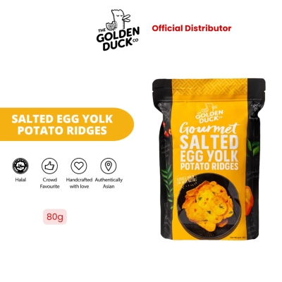 THE GOLDEN DUCK The Golden Duck Signature Crunchy Snacks Salted Egg Yolk Potato Ridges (95g) [HALAL] image