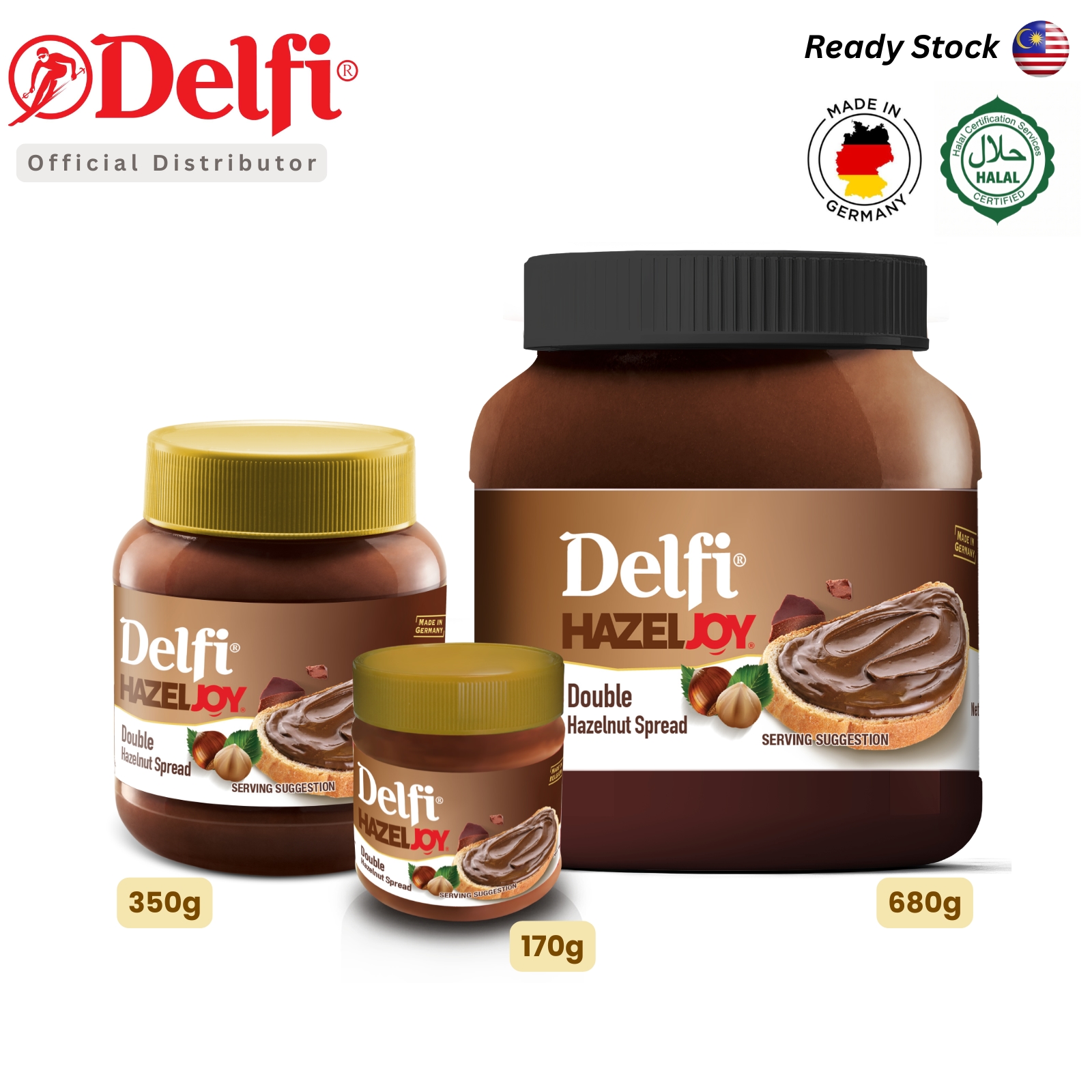Delfi Hazeljoy Choco Spread Double Hazelnut 680g image