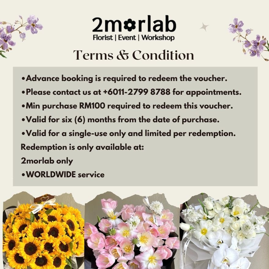 2MORLAB Floral Bouquets RM100 Cash Voucher