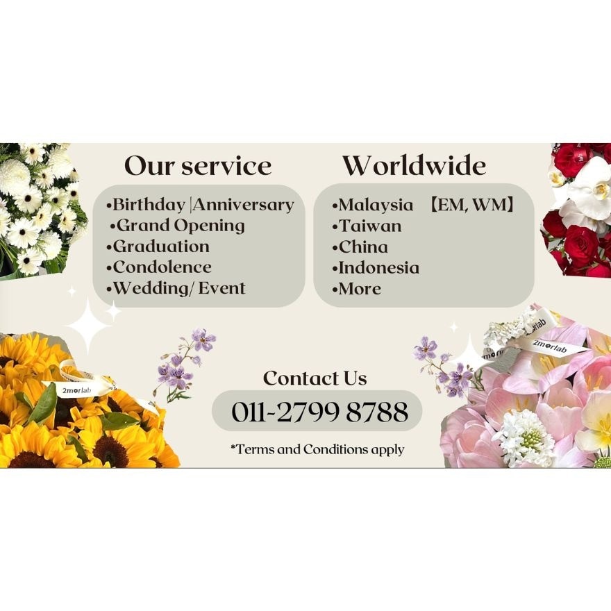 2MORLAB Floral Bouquets RM100 Cash Voucher
