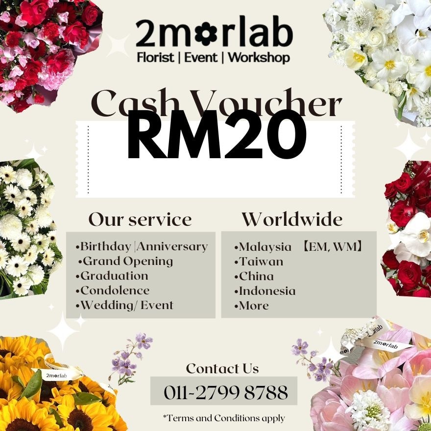 2MORLAB Floral Bouquets RM20 Cash Voucher