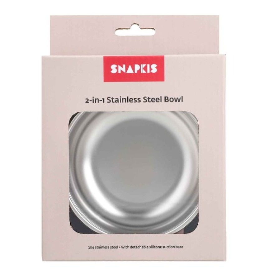 Snapkis 2 in 1 Stainless Steel Bowl Tea Rose image