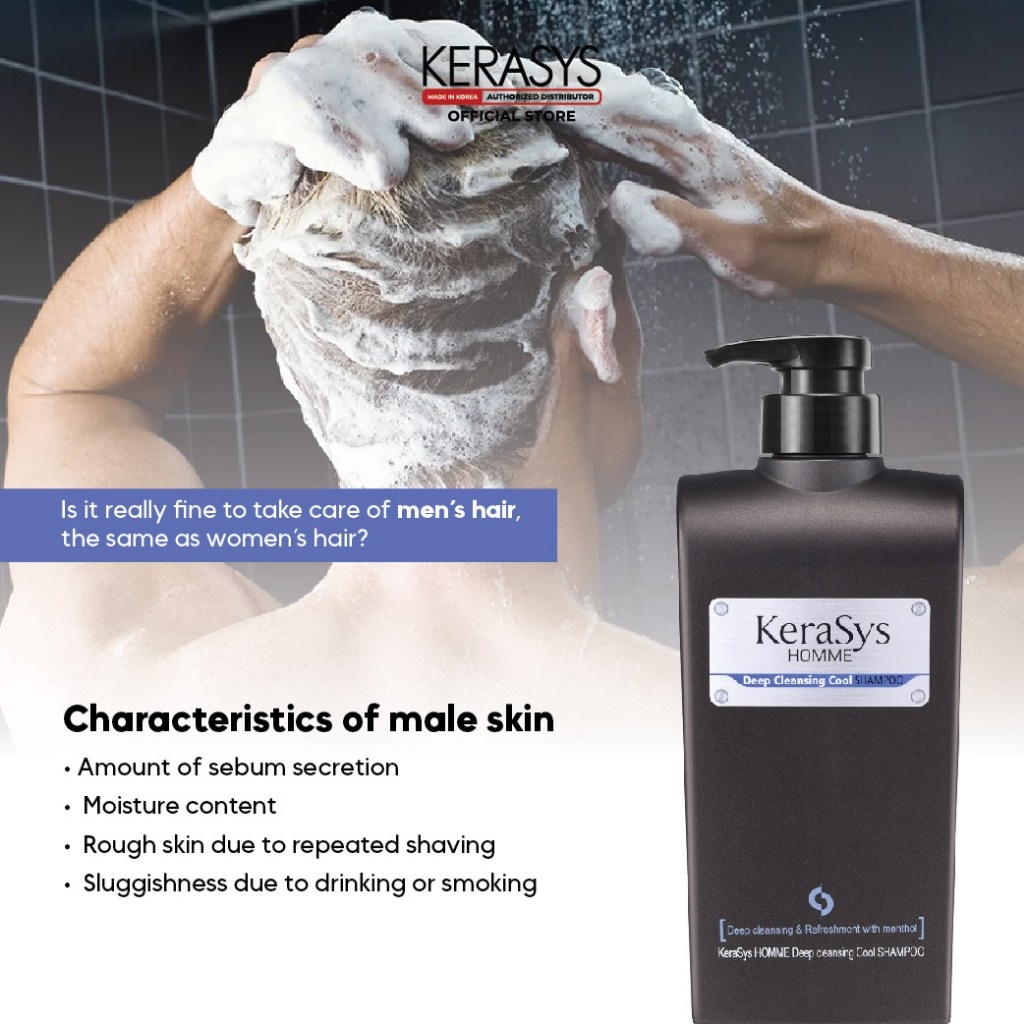 Kerasys Homme Men Deep Cleansing Cool Shampoo (550ml)