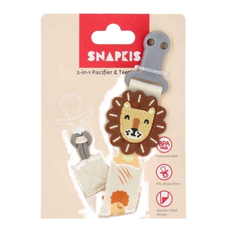 Snapkis 2 In 1 Pacifier & Teether Clip V2 Lion image