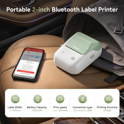 NIIMBOT - NIIMBOT B1 Green Portable 2-Inch Bluetooth Thermal Label Printer