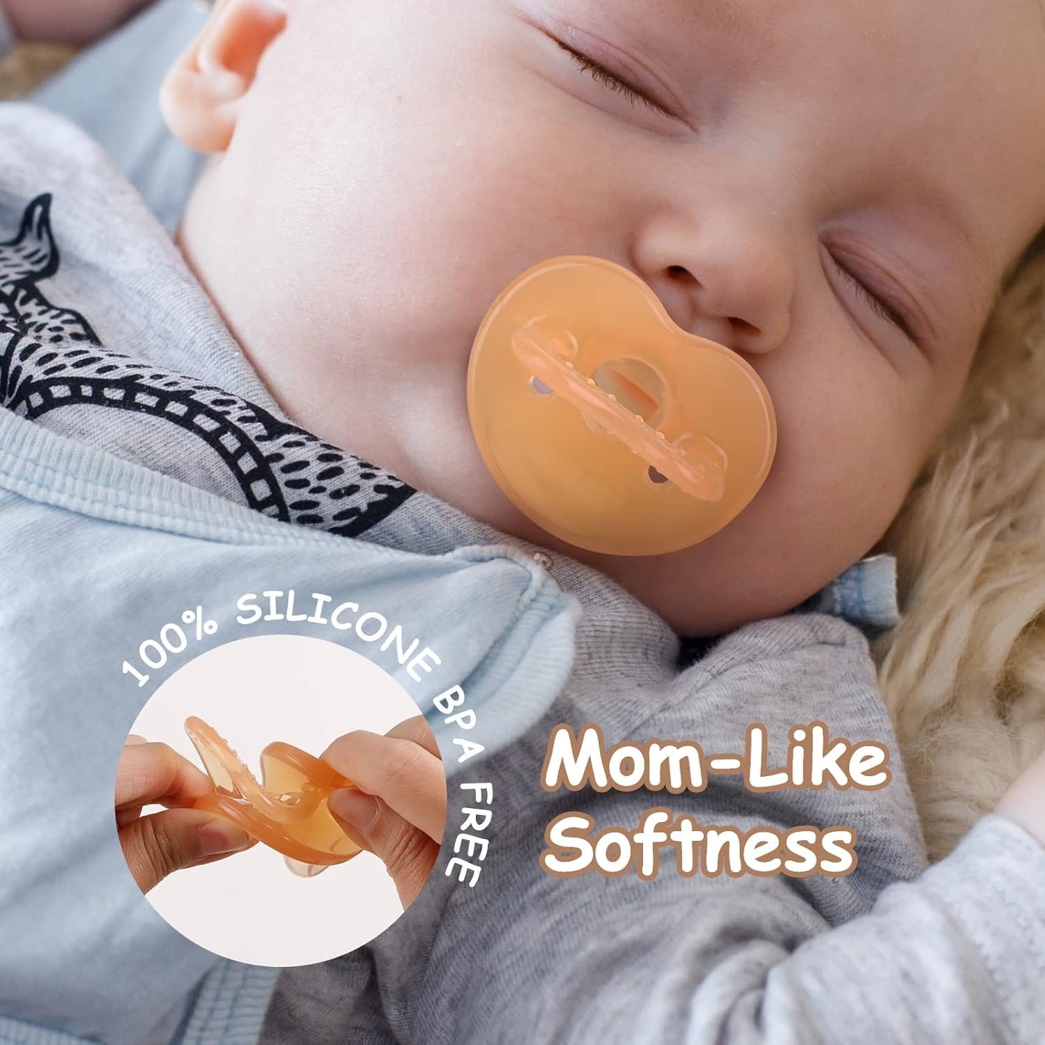 Haakaa Silicone Dummy Apricot ( 3 Months+ )