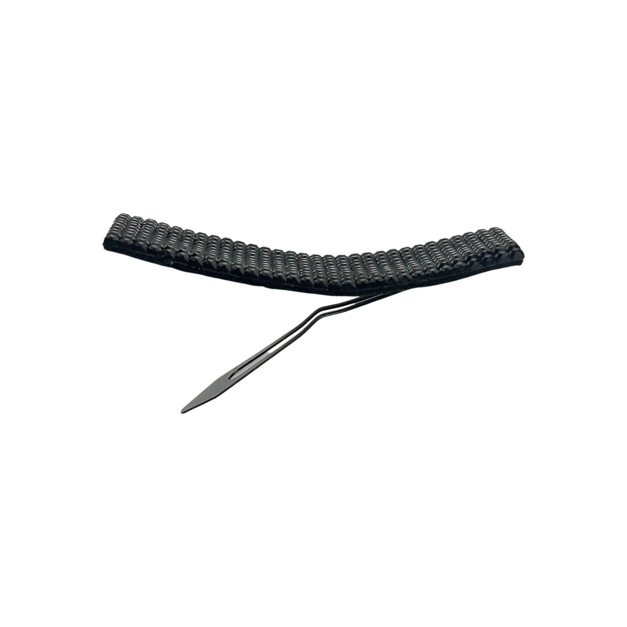 #0325 BLACK CRYSTAL RECTANGLE HAIR CLIP 6CM image