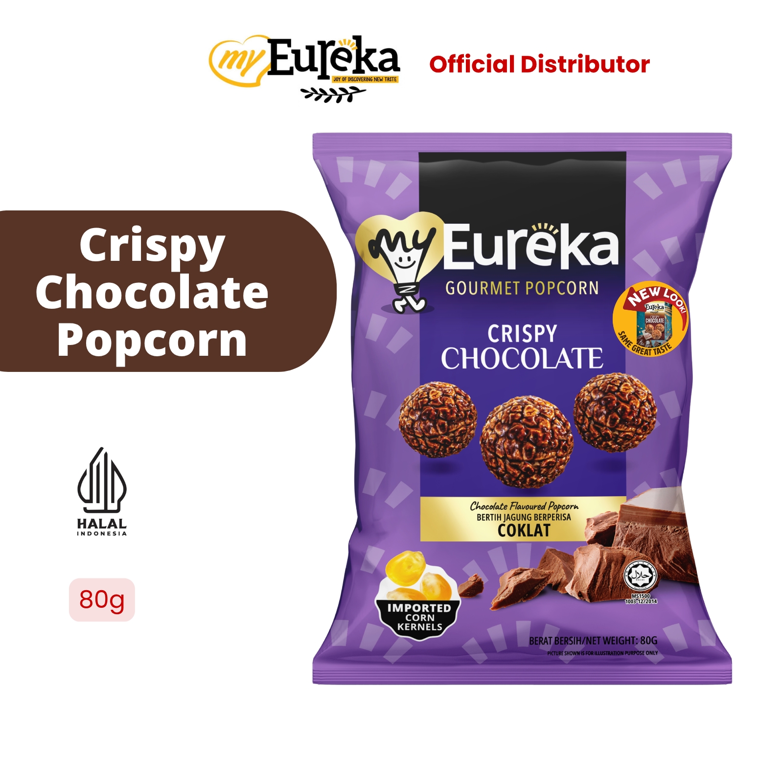 Eureka Popcorn Assorted Flavours Crispy Chocolate Popcorn 80g image