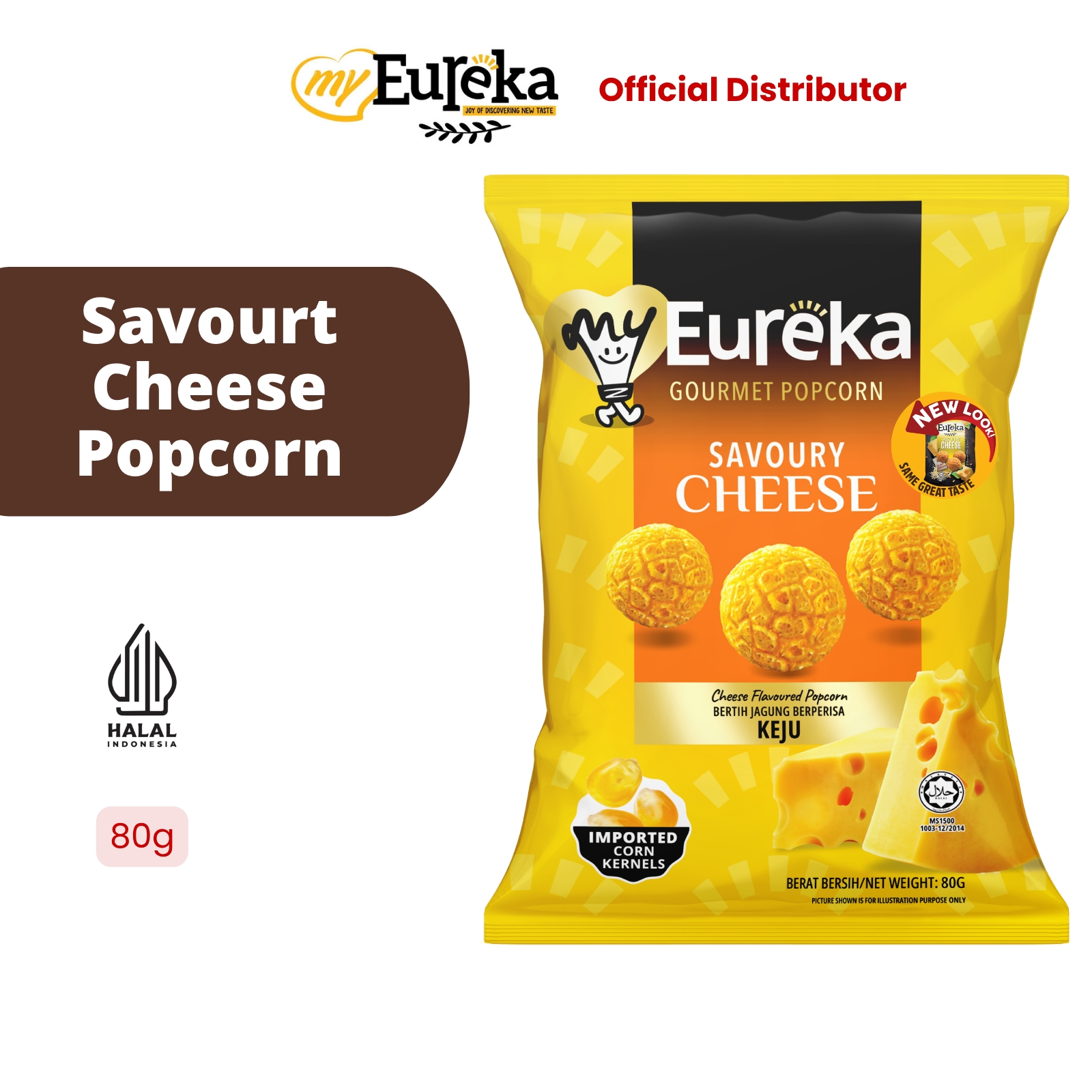 Eureka Popcorn Assorted Flavours Savourt Cheese Popcorn 80g image