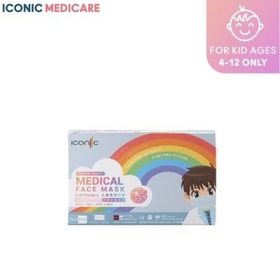 ICONIC 3ply Kid Winter Blue Face Mask 50s'