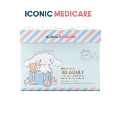 ICONIC [Adult - Premium+] 3D Duckbill 4-Ply Sanrio Cinnamoroll Medical Disposable Face Mask (20pcs)
