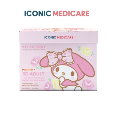 ICONIC - [Adult - Premium+] 3D Duckbill 4-Ply Sanrio My Melody Medical Disposable Face Mask (20pcs)