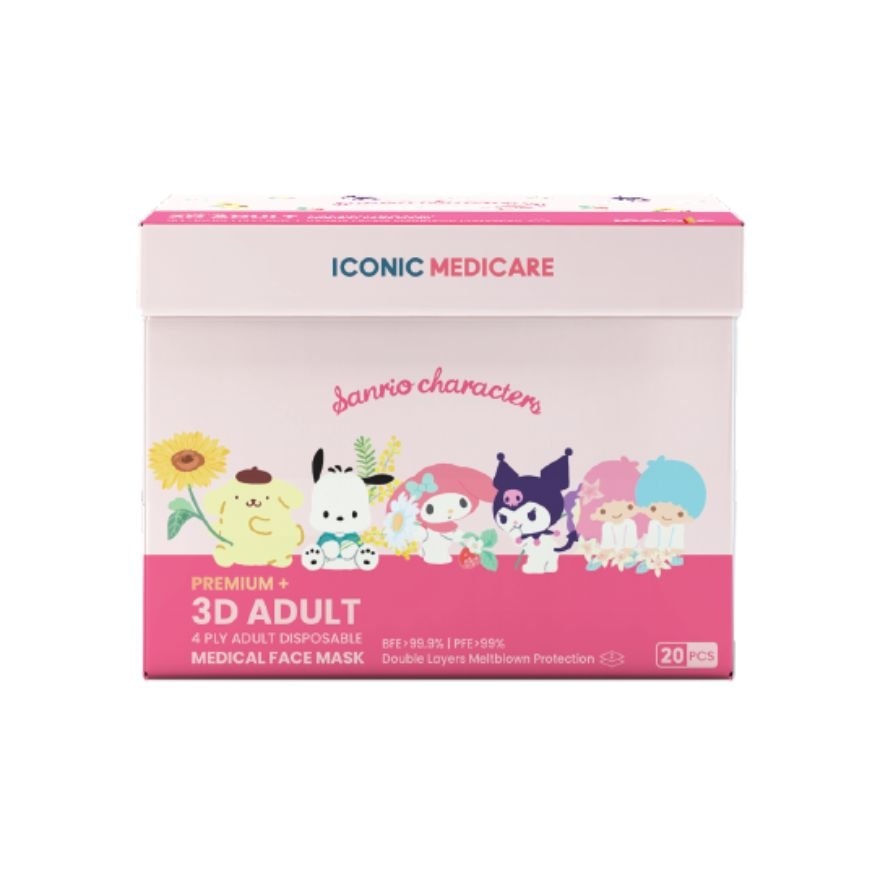 [Adult - Premium+] 3D Duckbill 4-Ply Sanrio Characters Medical Disposable Face Mask (20pcs)