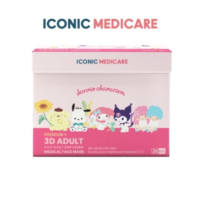 ICONIC - [Adult - Premium+] 3D Duckbill 4-Ply Sanrio Characters Medical Disposable Face Mask (20pcs) image