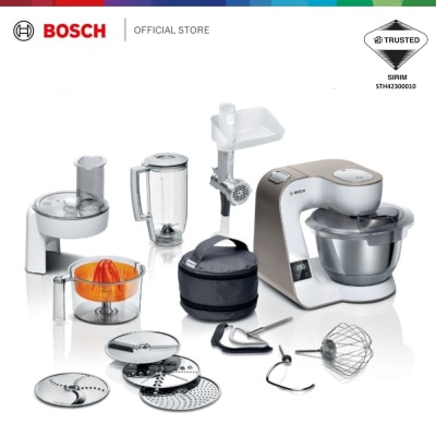 BOSCH - Bosch Series 4, 3.9L 1000W Kitchen Machine, Champagne/White - MUM5XW40